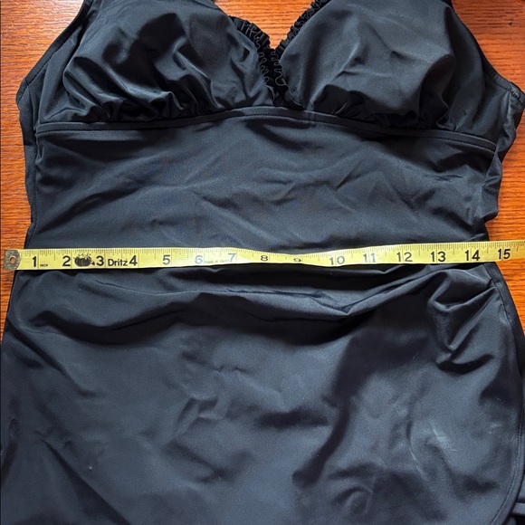 WHITE STAG Black one piece swimsuit. Full coverage with half skirt. Sz.1x/16. - Picture 10 of 14